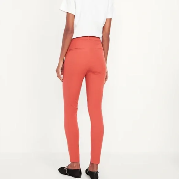 OLD NAVY High-Waisted Pixie Skinny Pants Orange Size 6 Petite With Pockets NEW - Picture 13 of 15
